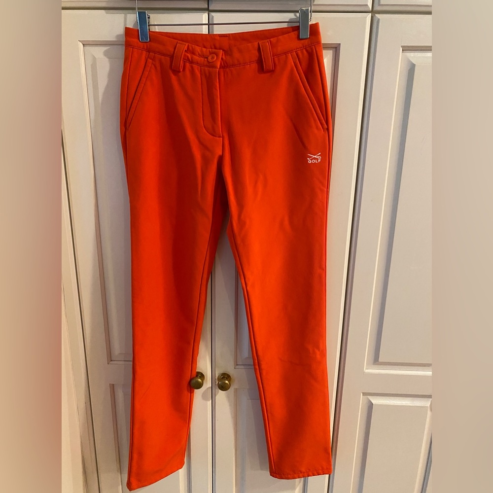 Olunic fleece golf orange pants Women's Size W27